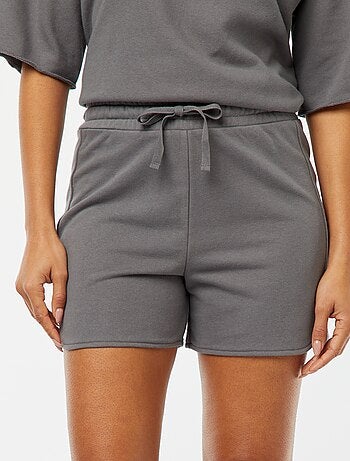 Shorts in tessuto felpato con cordoncini