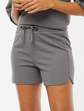 Shorts in tessuto felpato con cordoncini