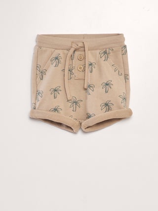 Shorts in tessuto felpato con stampa