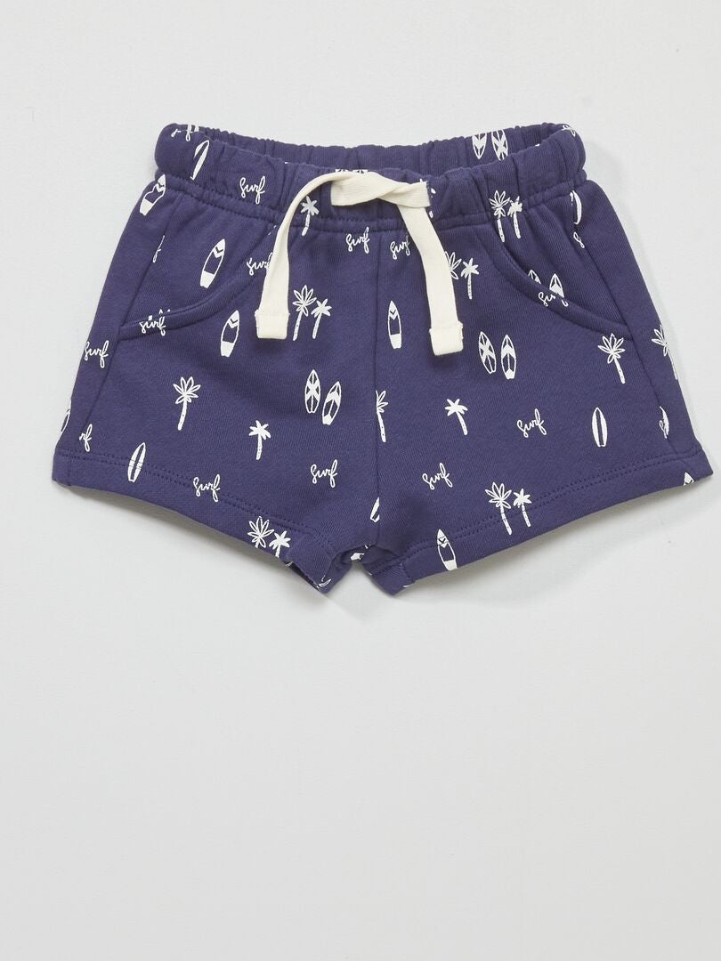 Shorts in tessuto felpato con stampa BIANCO - Kiabi
