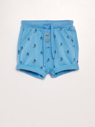 Shorts in tessuto felpato con stampa