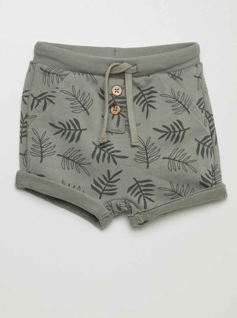 Shorts in tessuto felpato con stampa KAKI - Kiabi