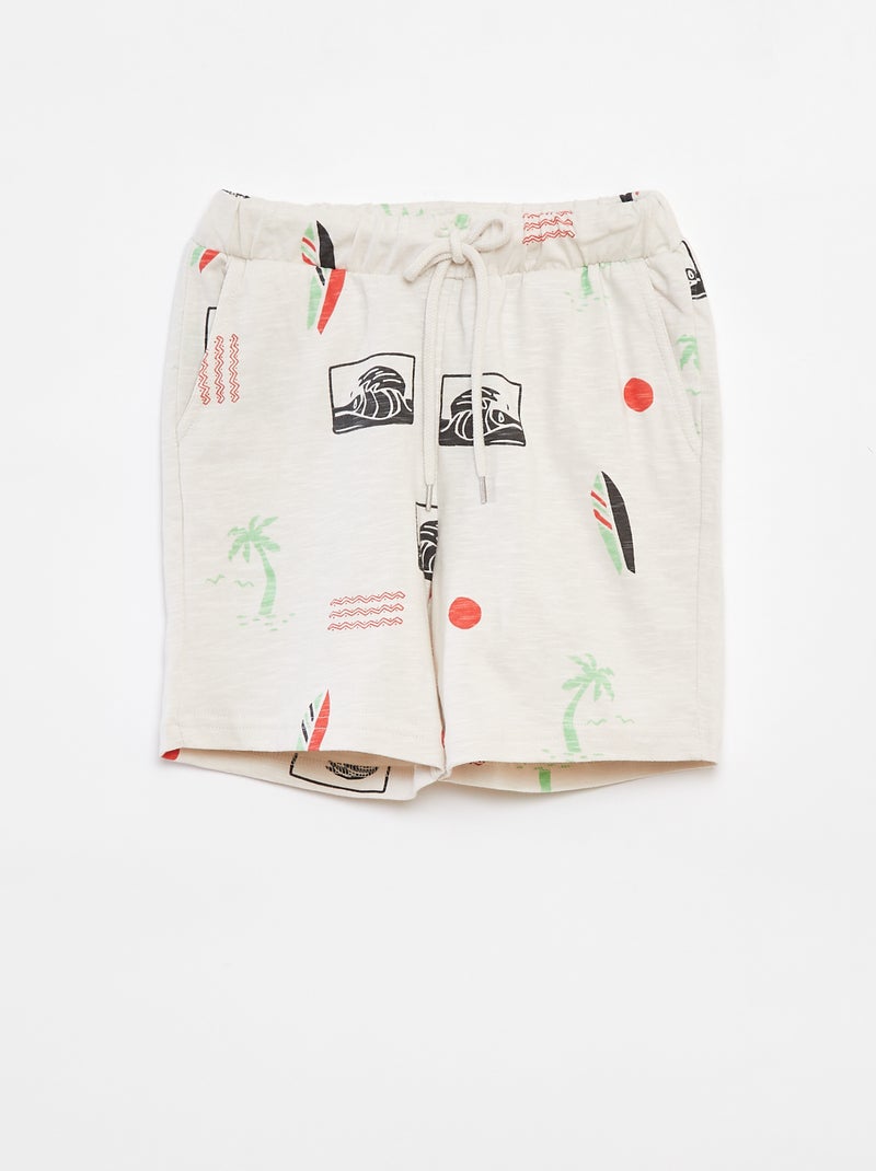 Shorts in tessuto felpato leggero BIANCO - Kiabi