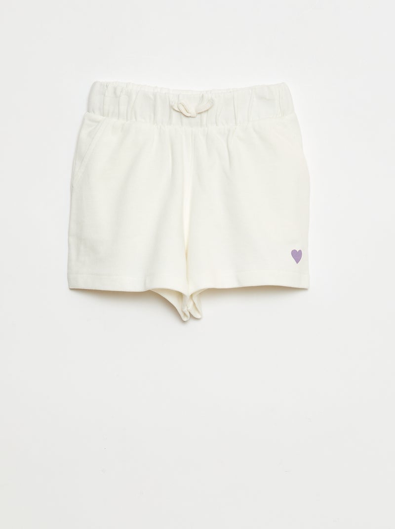 Shorts in tessuto felpato leggero Bianco - Kiabi
