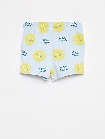 Shorts in tessuto felpato leggero con motivo