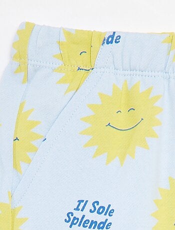 Shorts in tessuto felpato leggero con motivo