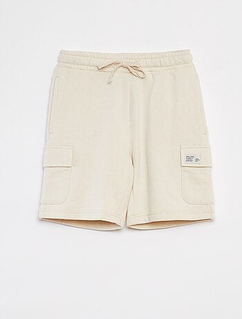 Shorts in tessuto felpato leggero con tasche con patta