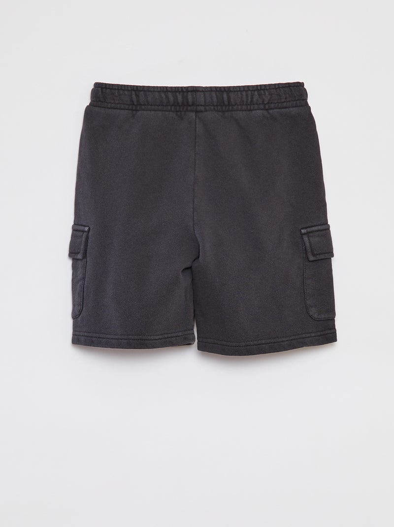 Shorts in tessuto felpato leggero con tasche con patta NERO - Kiabi