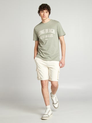 Shorts in tessuto felpato leggero multitasche