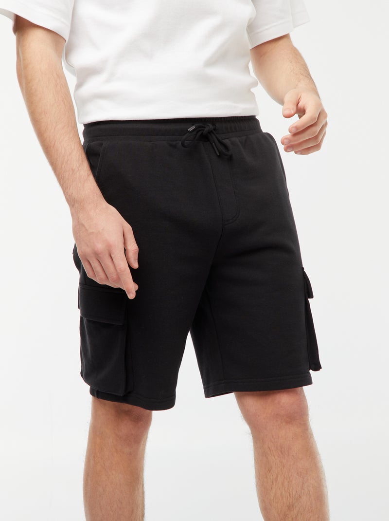 Shorts in tessuto felpato leggero multitasche nero - Kiabi