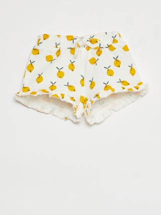 Shorts in tessuto felpato leggero stampato