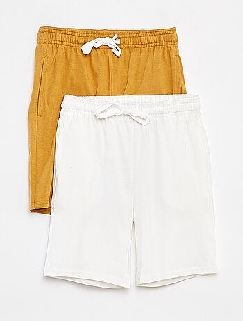 Shorts in tessuto felpato leggero tinta unita con 2 tasche