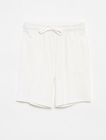 Shorts in tessuto felpato leggero tinta unita con 2 tasche