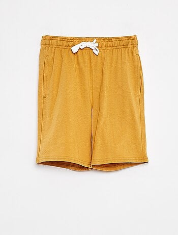 Shorts in tessuto felpato leggero tinta unita con 2 tasche
