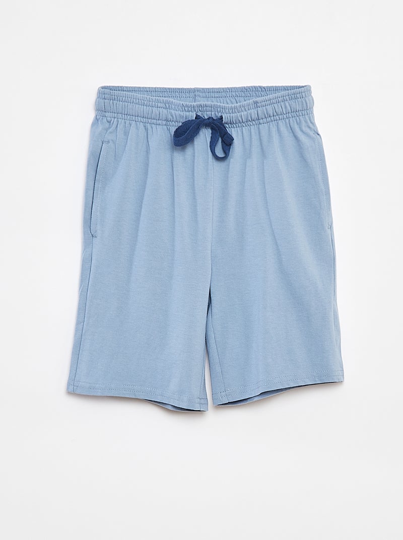 Shorts in tessuto felpato leggero tinta unita con 2 tasche Blu - Kiabi