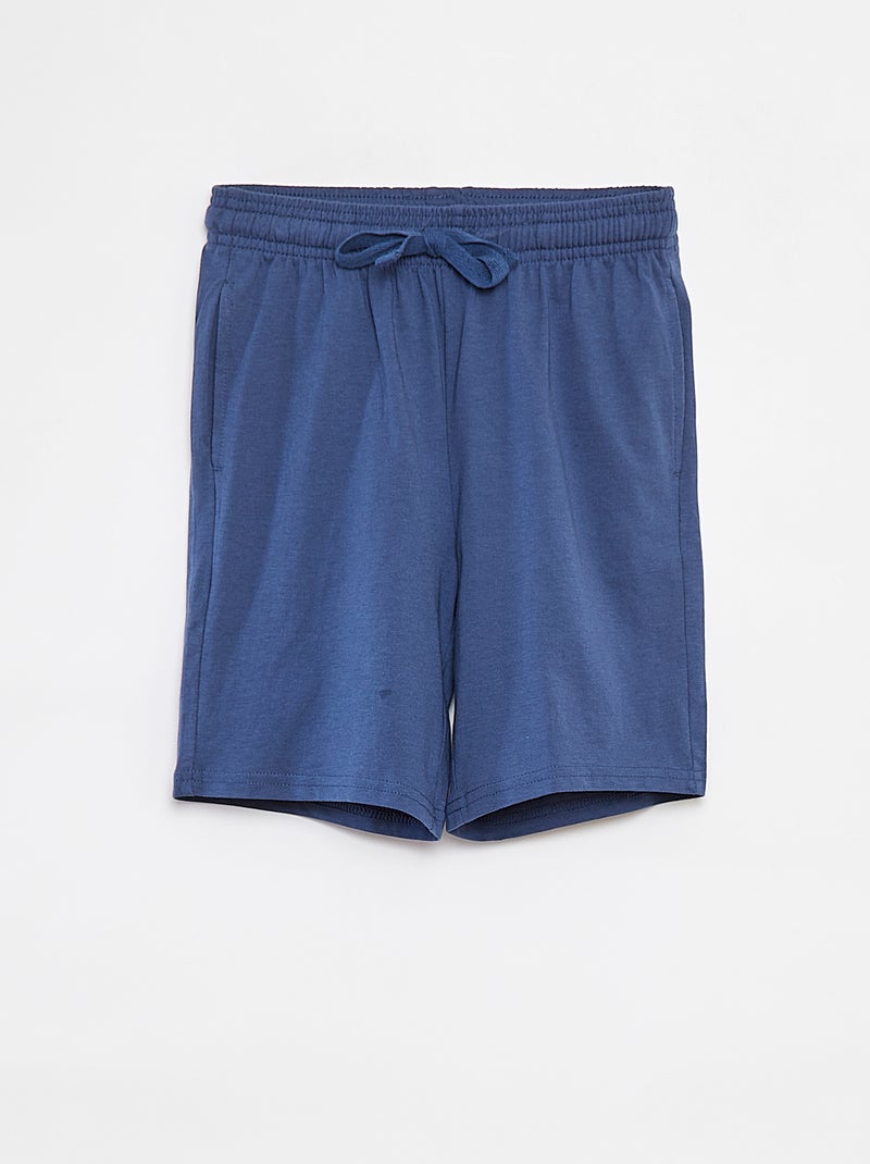 Shorts in tessuto felpato leggero tinta unita con 2 tasche Blu - Kiabi