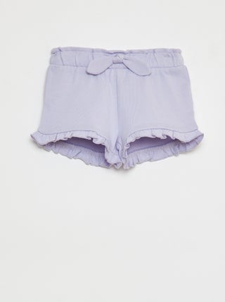 Shorts in tessuto felpato leggero
