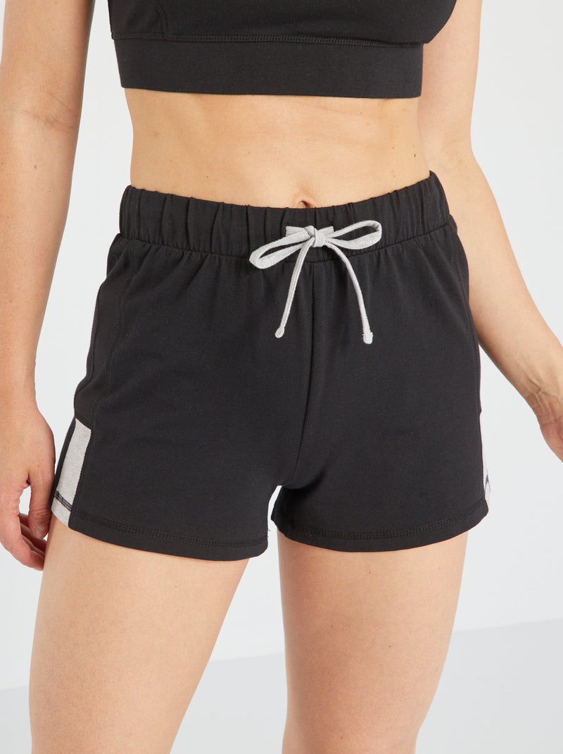 Shorts in tessuto felpato nero - Kiabi