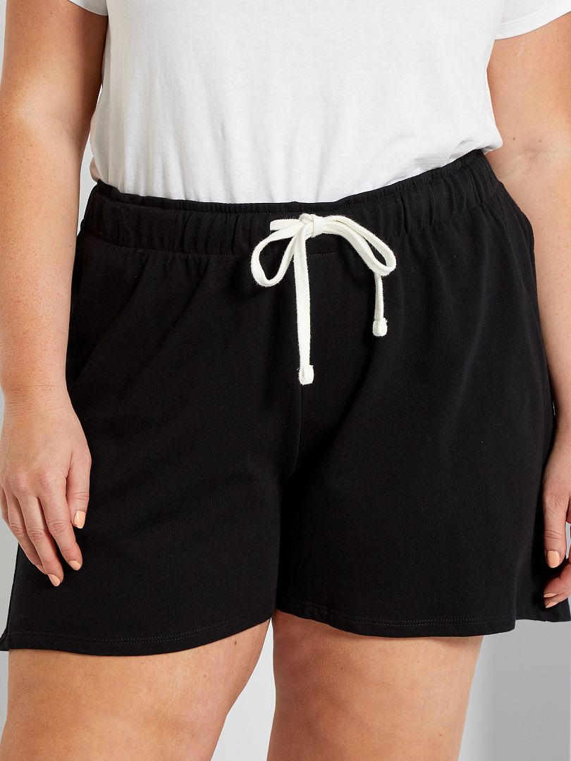 Shorts in tessuto felpato Nero - Kiabi
