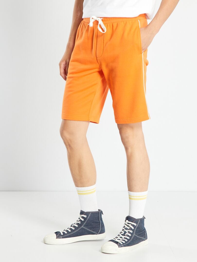 Shorts in tessuto felpato tinta unita arancio ruggine - Kiabi