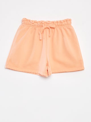 Shorts in tessuto felpato tinta unita