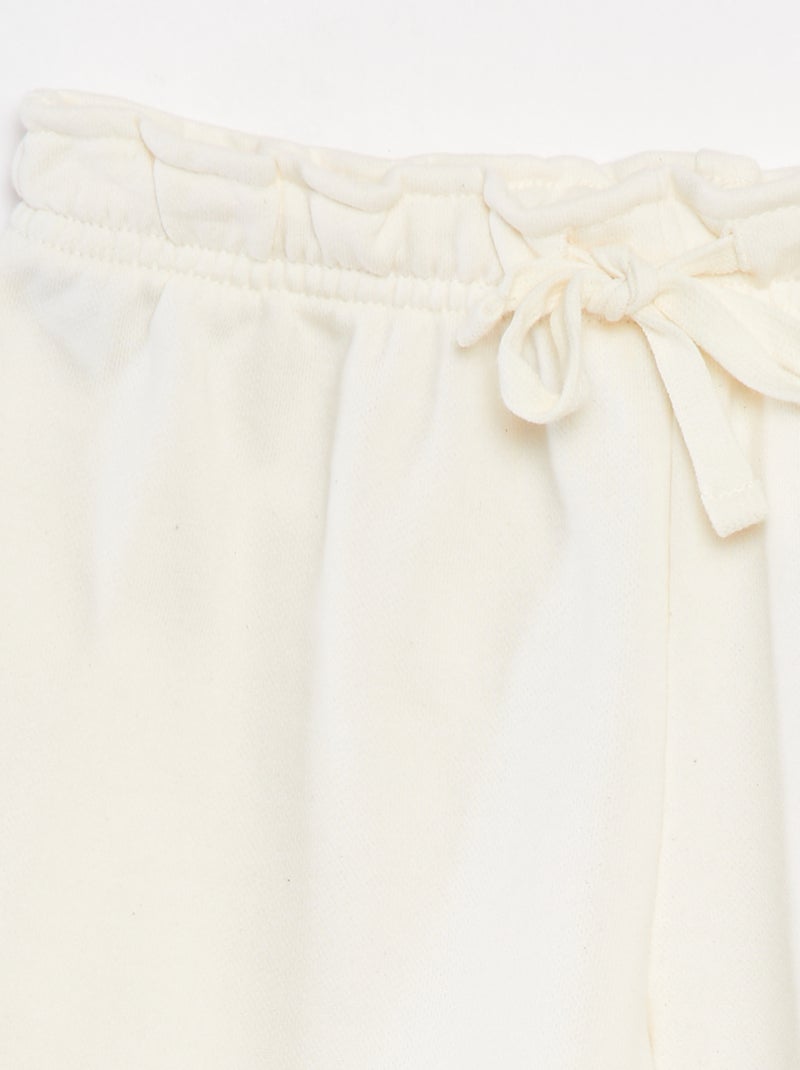 Shorts in tessuto felpato tinta unita BIANCO - Kiabi