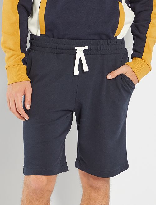 Shorts in tessuto felpato tinta unita - BLU - Kiabi - 8.00€