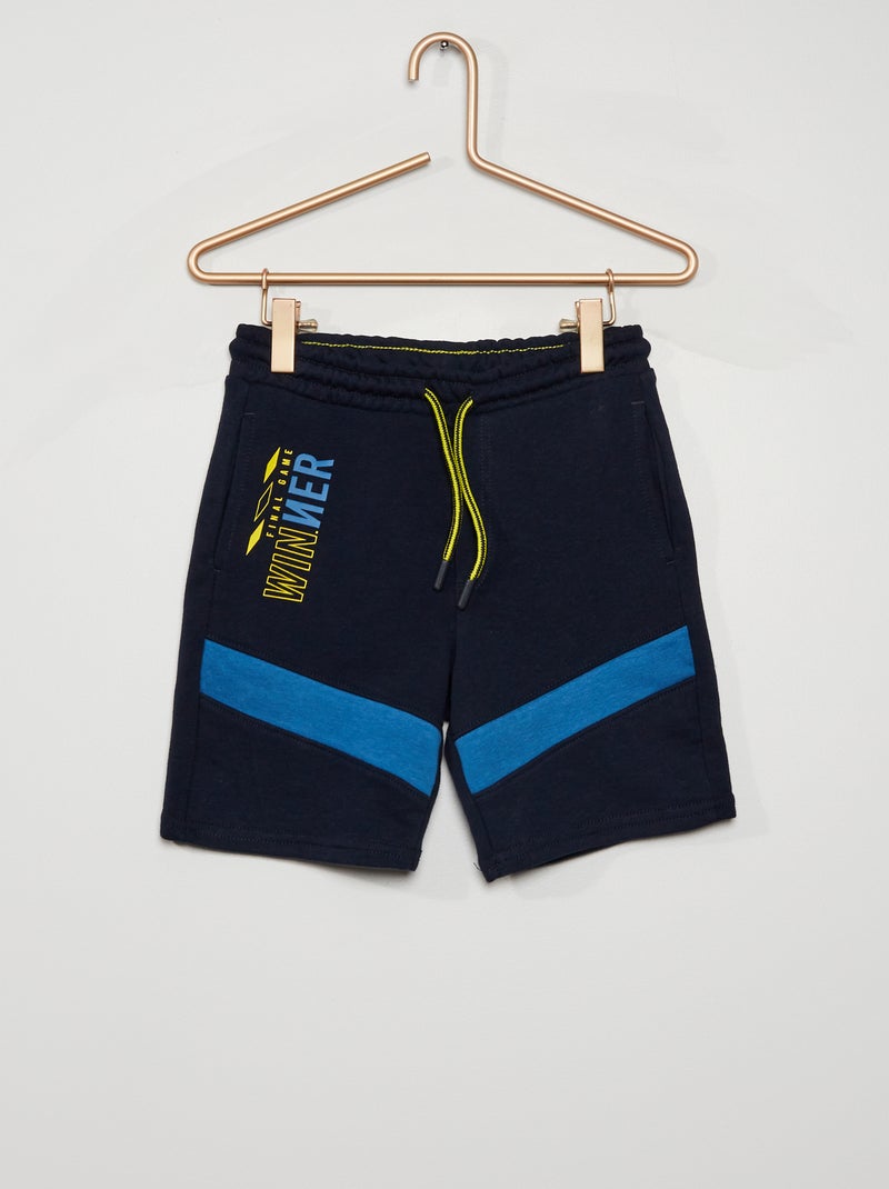 Shorts in tessuto felpato 'winner' BLU - Kiabi