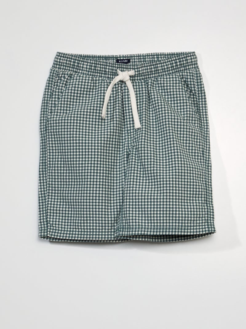 Shorts in twill a quadri BIANCO - Kiabi