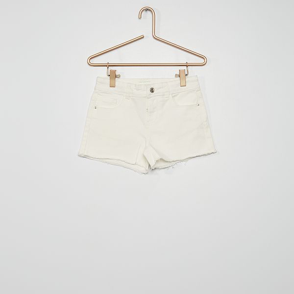 Shorts in twill Bambina 3-12 anni - bianco neve - Kiabi - 7,00€