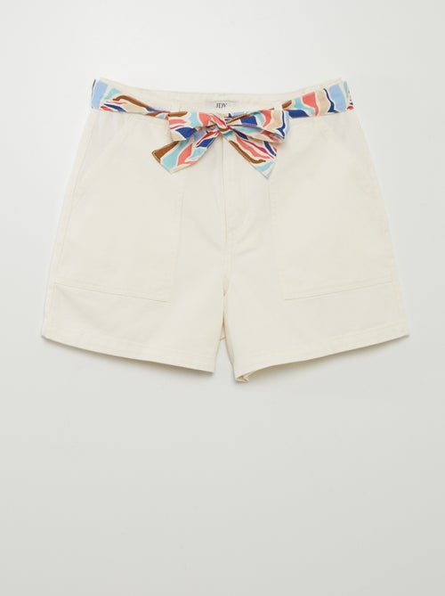 Shorts in twill con cintura colorata - Kiabi