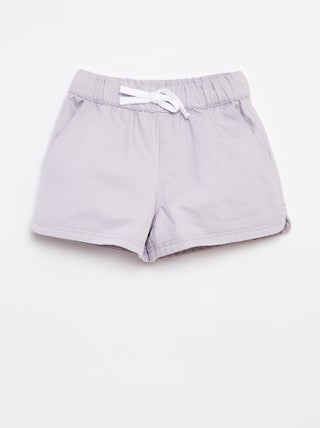 Shorts in twill con vita elasticizzata