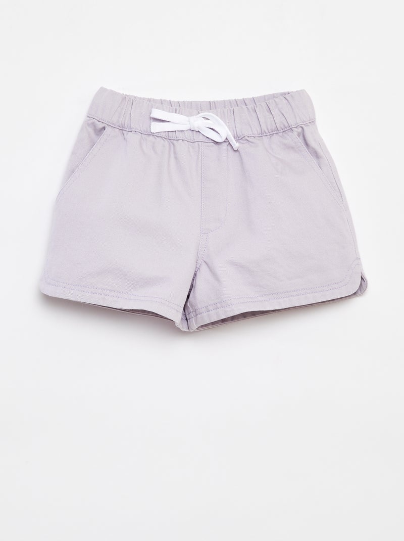 Shorts in twill con vita elasticizzata Viola - Kiabi