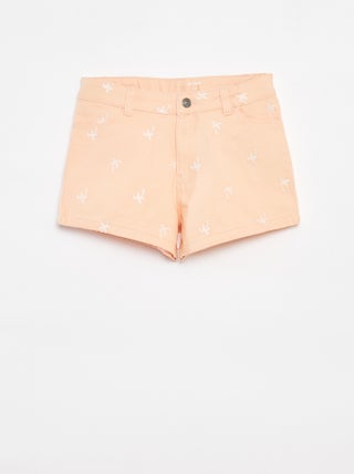 Shorts in twill con vita regolabile