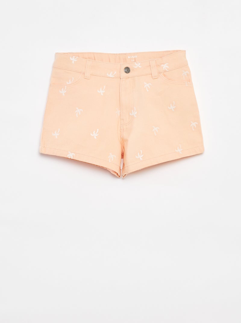 Shorts in twill con vita regolabile Arancione - Kiabi