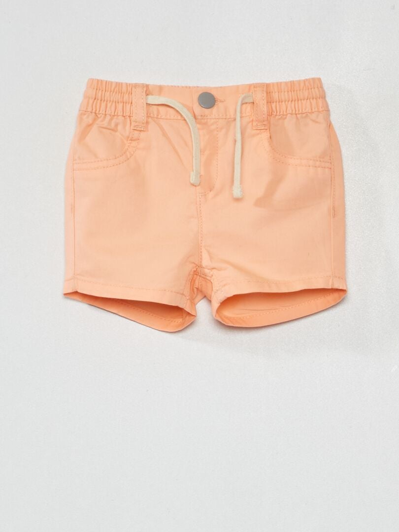 Shorts in twill di cotone - ARANCIONE - Kiabi