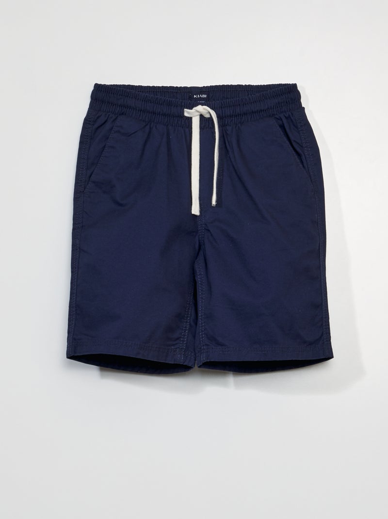 Shorts in twill tinta unita NERO - Kiabi