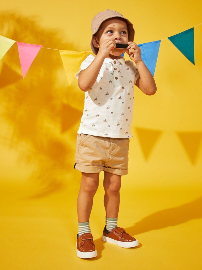 Shorts in twill vita regolabile BEIGE - Kiabi