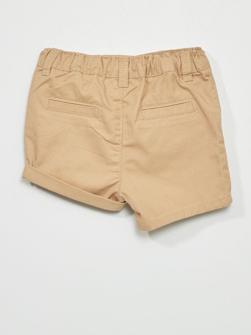 Shorts in twill vita regolabile BEIGE - Kiabi