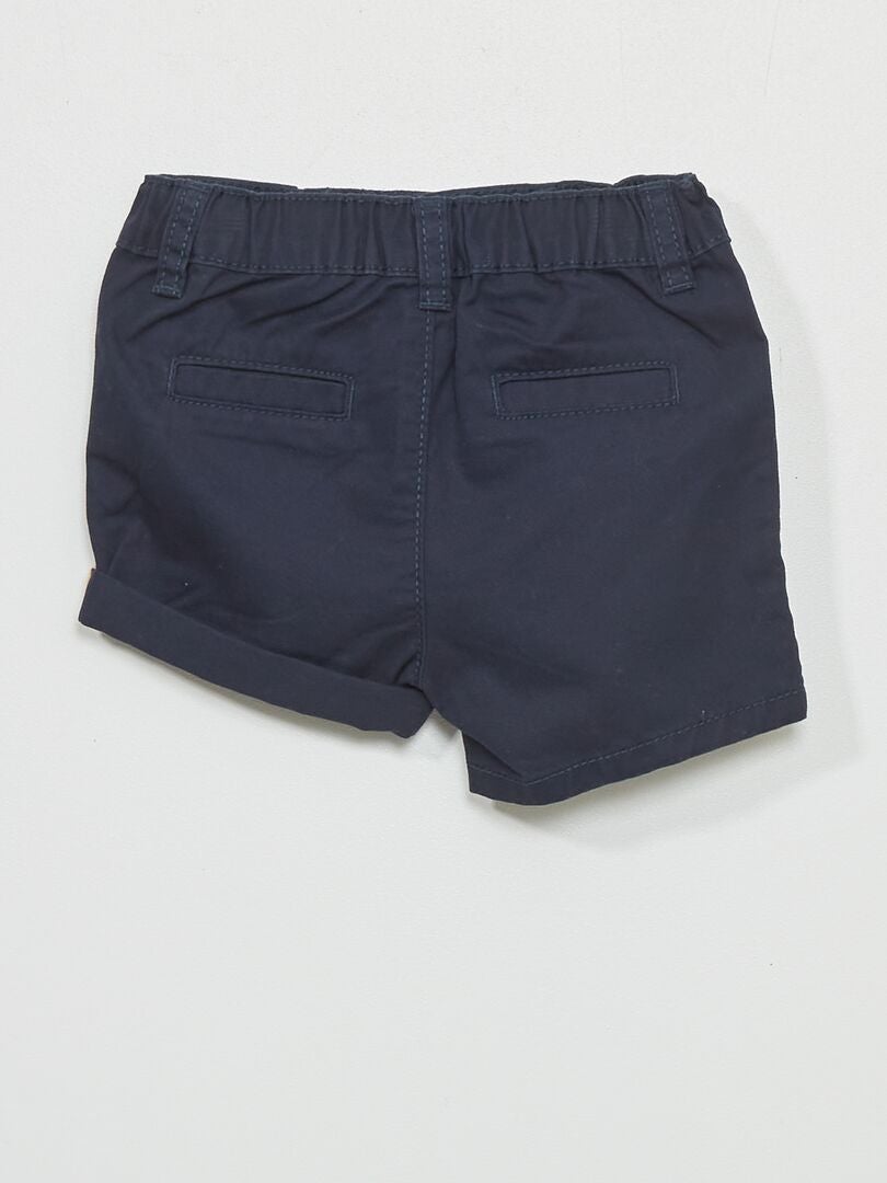 Shorts in twill vita regolabile blu - Kiabi