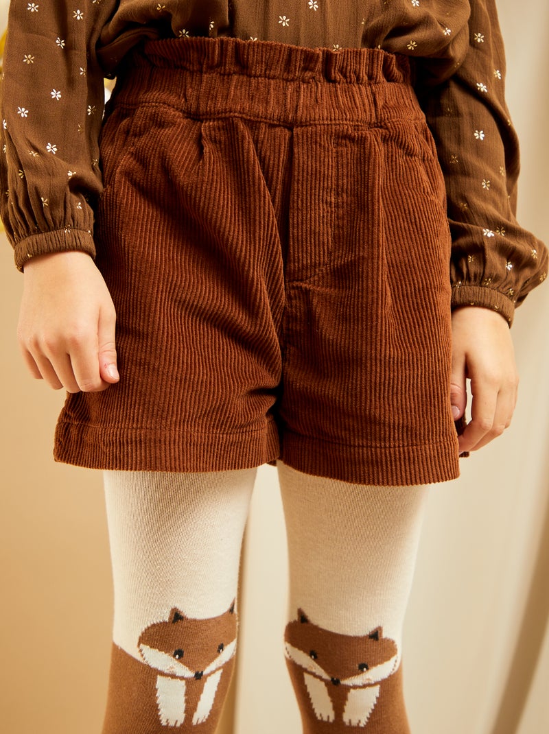 Shorts in velluto a coste - marroni - MARRONE - 14.00