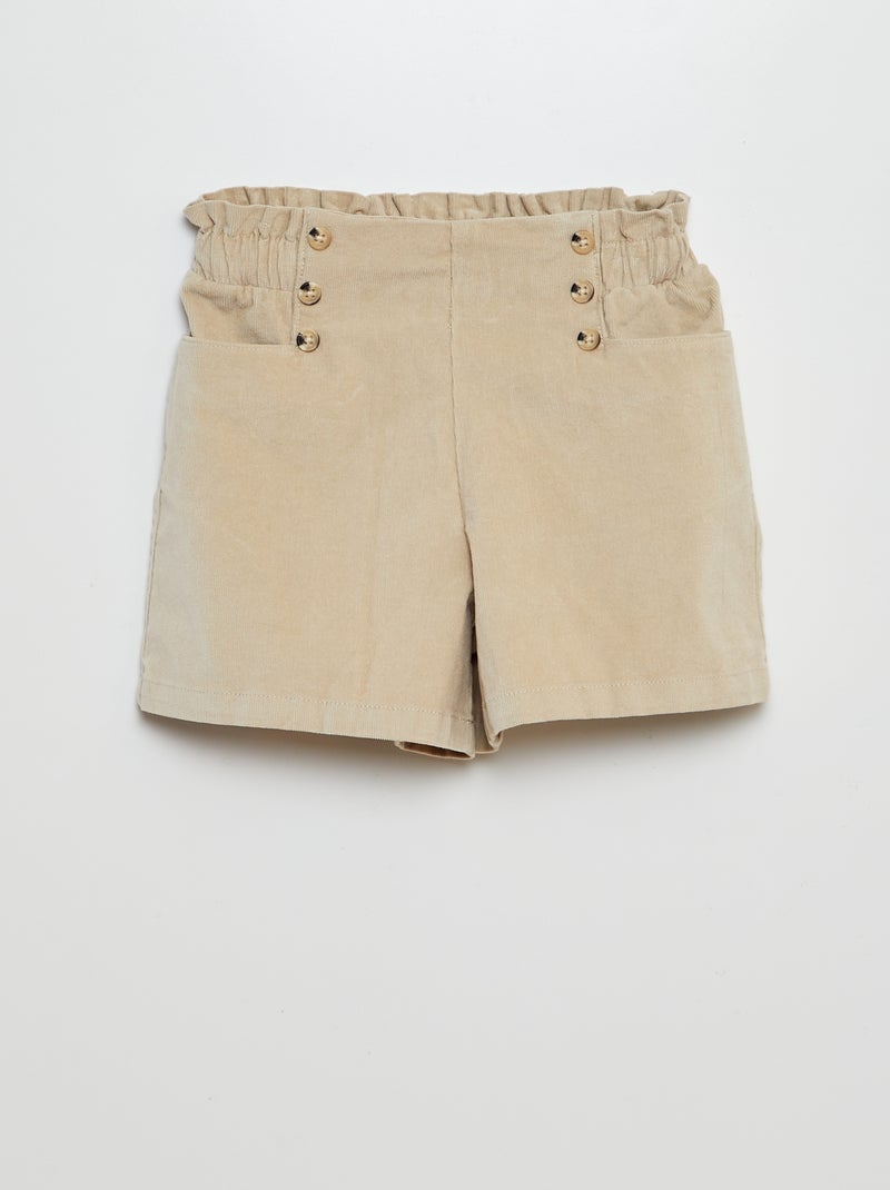 Shorts in velluto a coste BEIGE - Kiabi