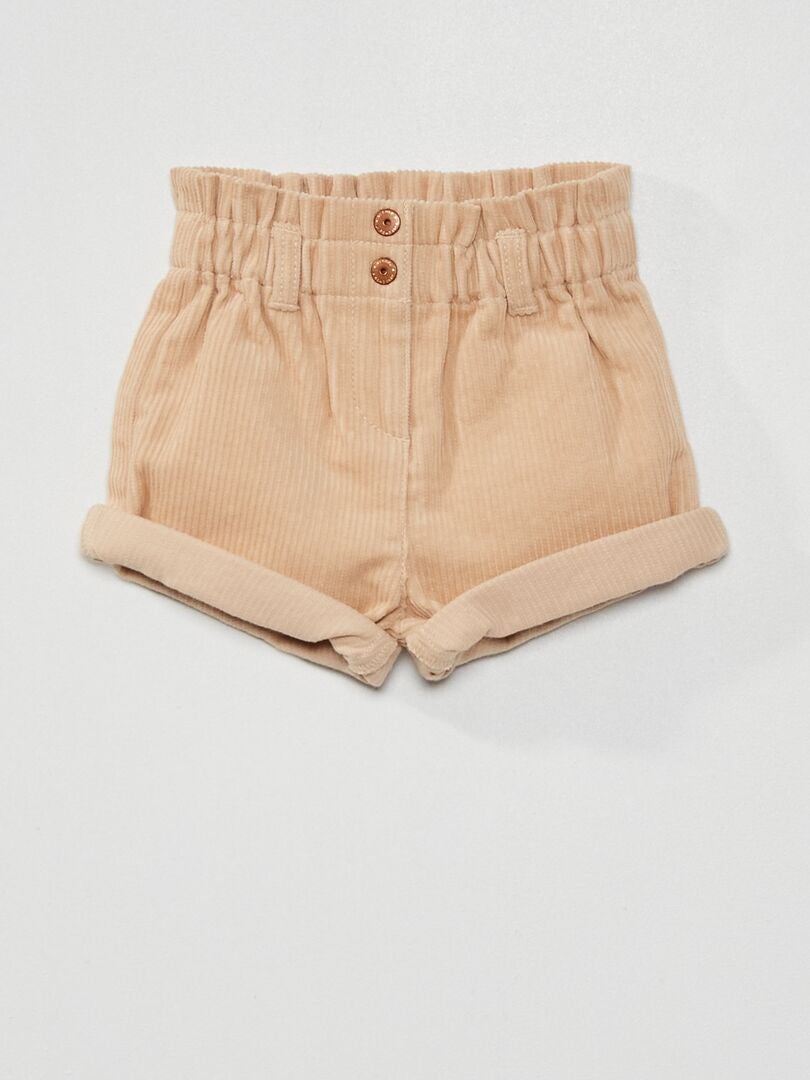 Shorts in velluto a coste BEIGE - Kiabi