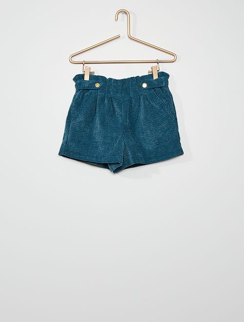 Shorts in velluto a coste - blu notte - Kiabi - 10.00€