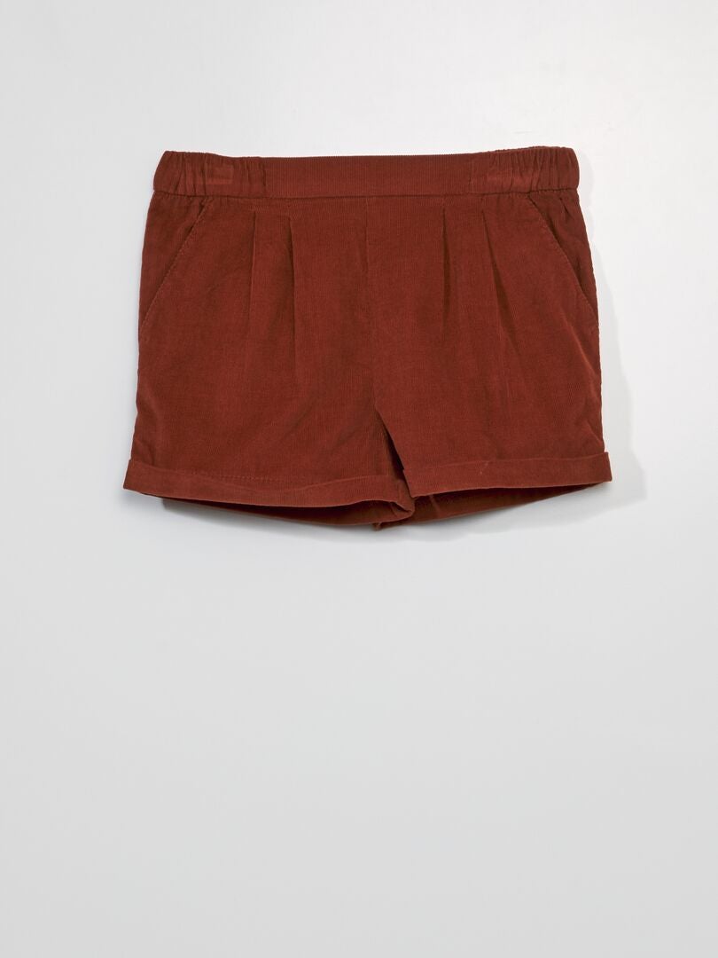 Shorts in velluto a coste MARRONE - Kiabi