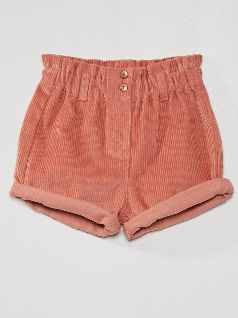 Shorts in velluto a coste ROSA - Kiabi