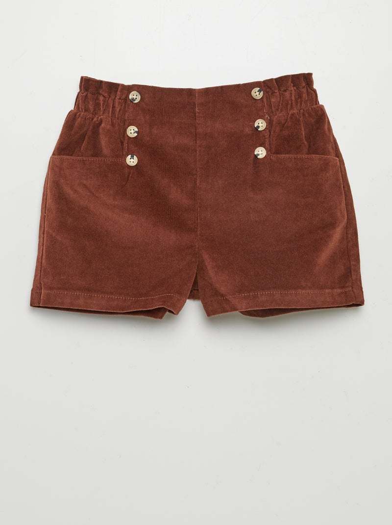 Shorts in velluto a coste ROSSO - Kiabi