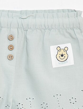 Shorts in voile di cotone con ricami in sangallo 'Disney'