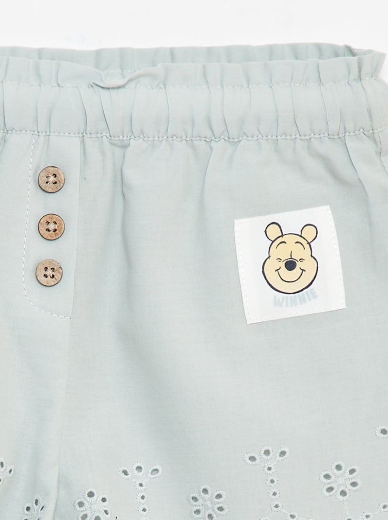 Shorts in voile di cotone con ricami in sangallo 'Disney' VERDE - Kiabi
