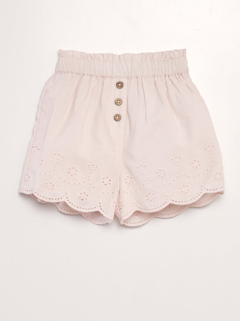 Shorts in voile di cotone ROSA - Kiabi